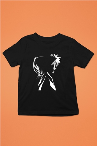 Bleach Baskılı Unisex Siyah Çocuk Tişört - Tshirt