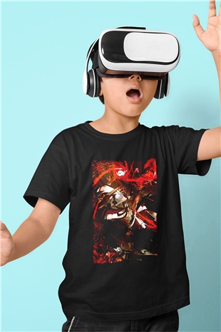 Bleach Baskılı Unisex Siyah Çocuk Tişört - Tshirt