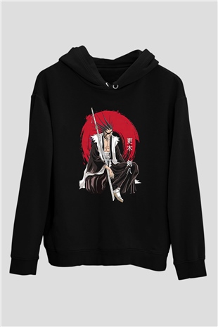 Bleach Baskılı Unisex Siyah Hoodie