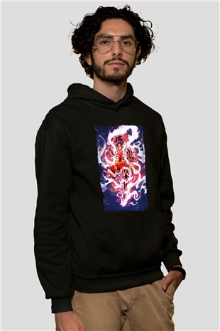 Bleach Baskılı Unisex Siyah Hoodie