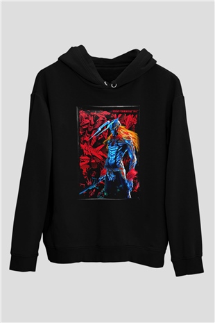Bleach Baskılı Unisex Siyah Hoodie