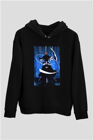 Bleach Baskılı Unisex Siyah Hoodie