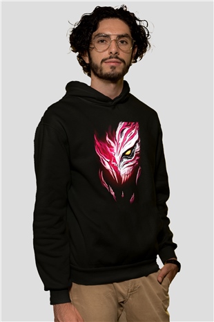 Bleach Baskılı Unisex Siyah Hoodie