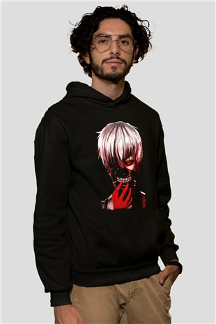 Bleach Baskılı Unisex Siyah Hoodie