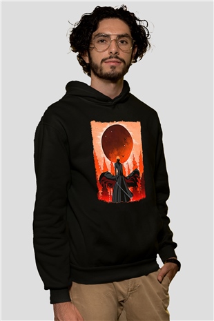 Bleach Baskılı Unisex Siyah Hoodie