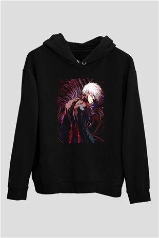 Bleach Baskılı Unisex Siyah Hoodie