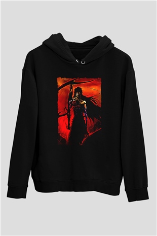 Bleach Baskılı Unisex Siyah Hoodie