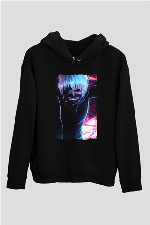 Bleach Baskılı Unisex Siyah Hoodie