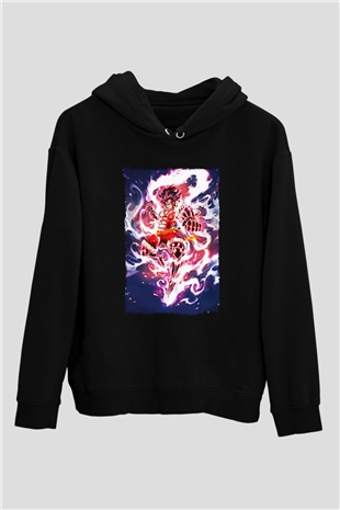 Bleach Baskılı Unisex Siyah Hoodie