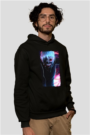 Bleach Baskılı Unisex Siyah Hoodie