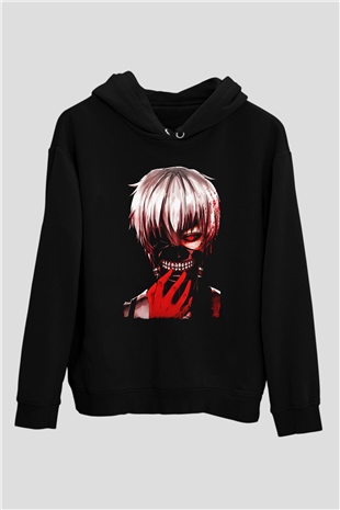 Bleach Baskılı Unisex Siyah Hoodie