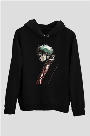 Bleach Baskılı Unisex Siyah Hoodie