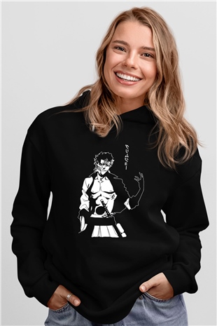Bleach Baskılı Unisex Siyah Hoodie
