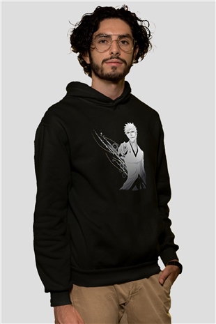 Bleach Baskılı Unisex Siyah Hoodie