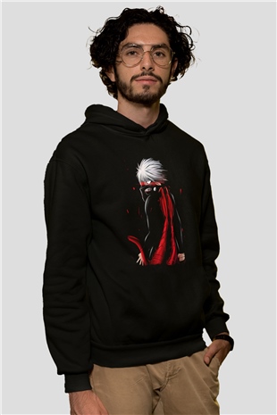 Bleach Baskılı Unisex Siyah Hoodie