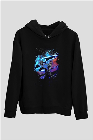 Bleach Baskılı Unisex Siyah Hoodie