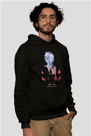 Bleach Baskılı Unisex Siyah Hoodie