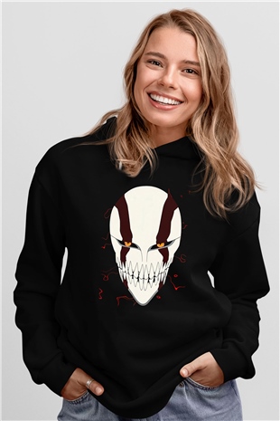Bleach Baskılı Unisex Siyah Hoodie