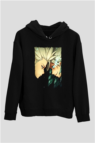 Bleach Baskılı Unisex Siyah Hoodie