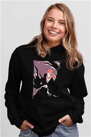 Bleach Baskılı Unisex Siyah Hoodie