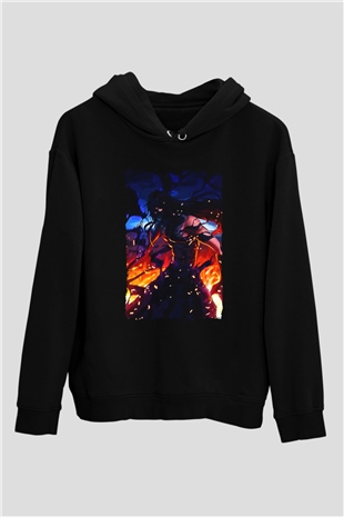 Bleach Baskılı Unisex Siyah Hoodie