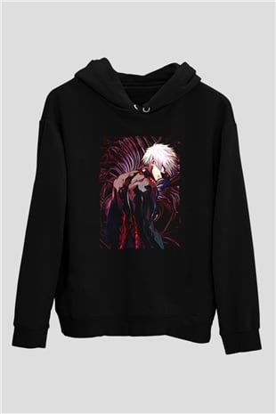 Bleach Baskılı Unisex Siyah Hoodie