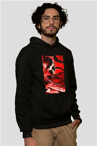 Bleach Baskılı Unisex Siyah Hoodie