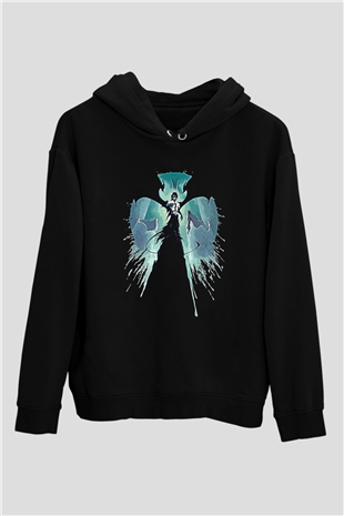 Bleach Baskılı Unisex Siyah Hoodie
