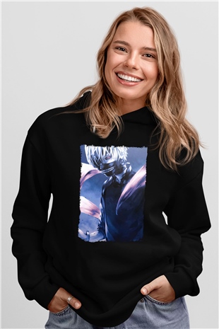 Bleach Baskılı Unisex Siyah Hoodie