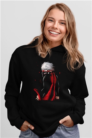 Bleach Baskılı Unisex Siyah Hoodie