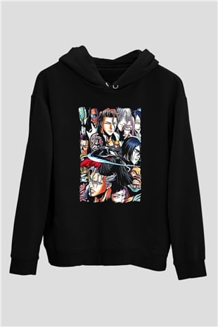 Bleach Baskılı Unisex Siyah Hoodie