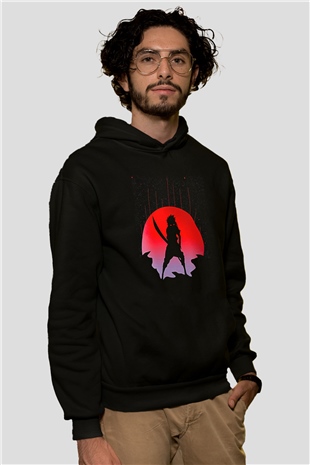 Bleach Baskılı Unisex Siyah Hoodie
