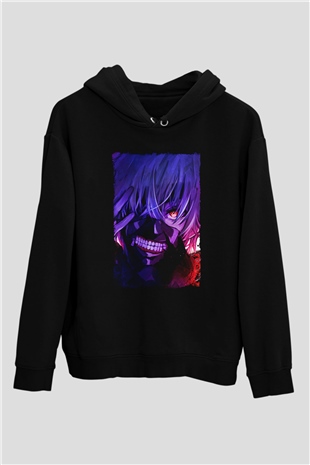 Bleach Baskılı Unisex Siyah Hoodie