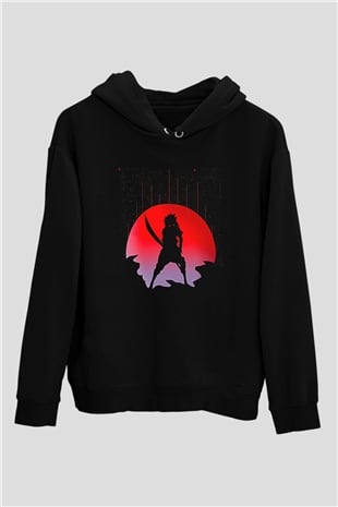 Bleach Baskılı Unisex Siyah Hoodie