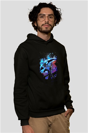 Bleach Baskılı Unisex Siyah Hoodie