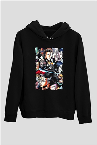 Bleach Baskılı Unisex Siyah Hoodie