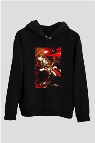Bleach Baskılı Unisex Siyah Hoodie