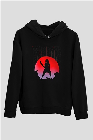 Bleach Baskılı Unisex Siyah Hoodie