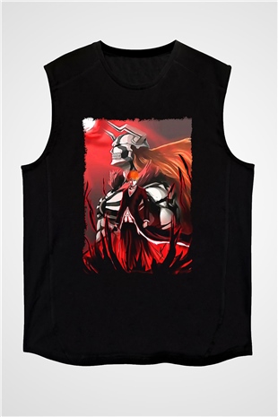 Bleach Baskılı Unisex Siyah Kolsuz Tişört - Tshirt