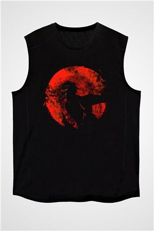 Bleach Baskılı Unisex Siyah Kolsuz Tişört - Tshirt