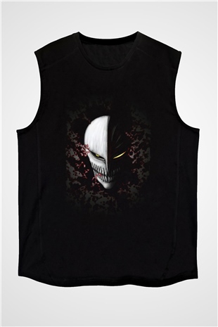 Bleach Baskılı Unisex Siyah Kolsuz Tişört - Tshirt