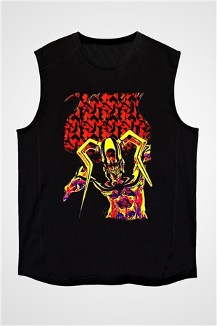 Bleach Baskılı Unisex Siyah Kolsuz Tişört - Tshirt