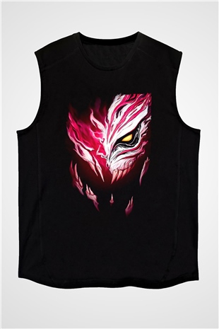Bleach Baskılı Unisex Siyah Kolsuz Tişört - Tshirt