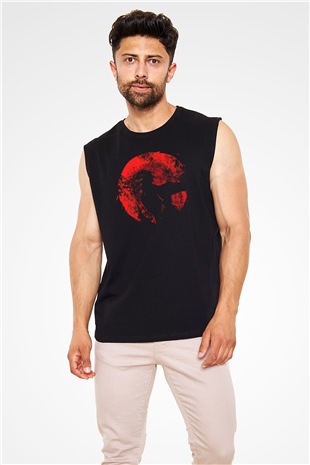 Bleach Baskılı Unisex Siyah Kolsuz Tişört - Tshirt