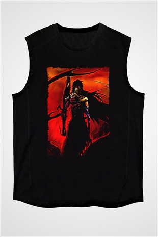 Bleach Baskılı Unisex Siyah Kolsuz Tişört - Tshirt