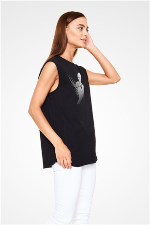 Bleach Baskılı Unisex Siyah Kolsuz Tişört - Tshirt