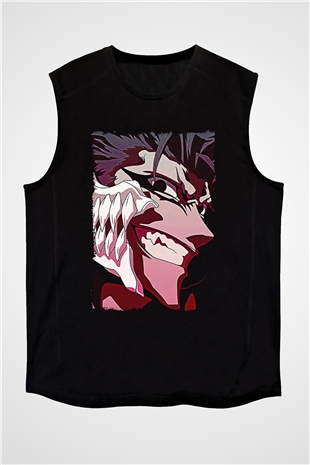 Bleach Baskılı Unisex Siyah Kolsuz Tişört - Tshirt