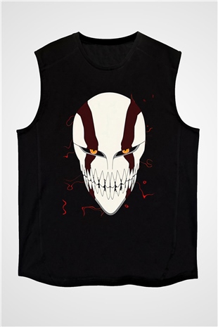 Bleach Baskılı Unisex Siyah Kolsuz Tişört - Tshirt