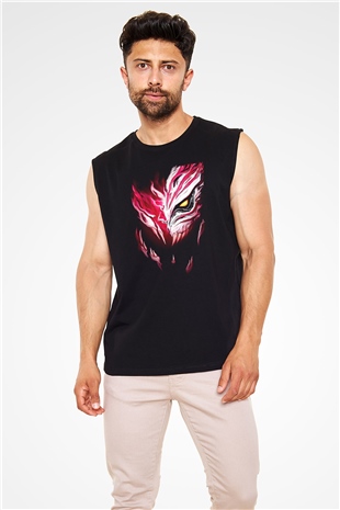 Bleach Baskılı Unisex Siyah Kolsuz Tişört - Tshirt