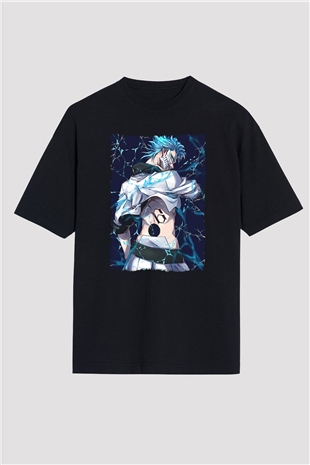 Bleach Baskılı Unisex Siyah Oversize Tişört - Tshirt